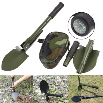 

Portable Folding Shovel Garden Tools Compass Multifunctional Folding Shovel Survival Tool Military Survival Spade Emergen Trowel