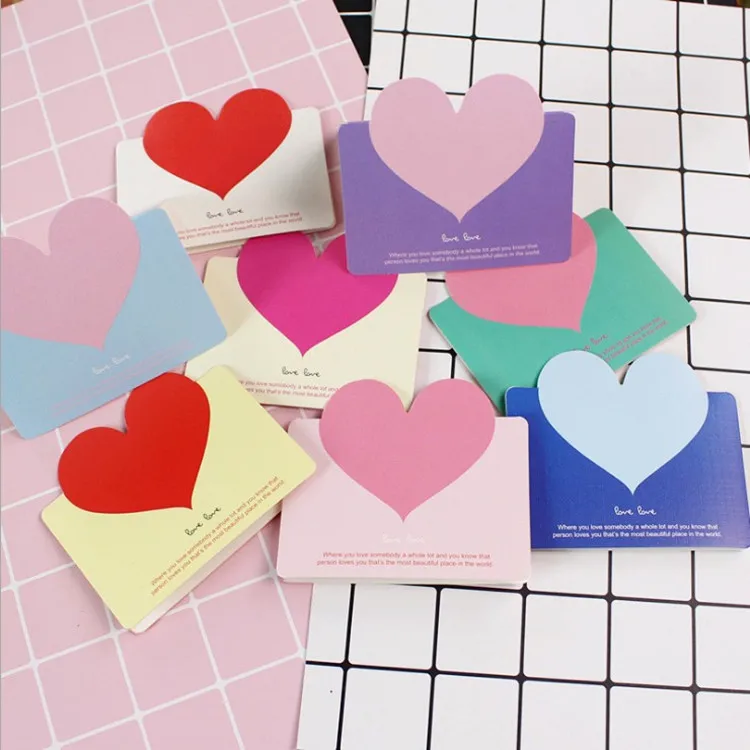 

Love Shaped Christmas New Year Cards Children Birthday Blessing Mini Wedding Invitation Card Thanksgiving Message Card