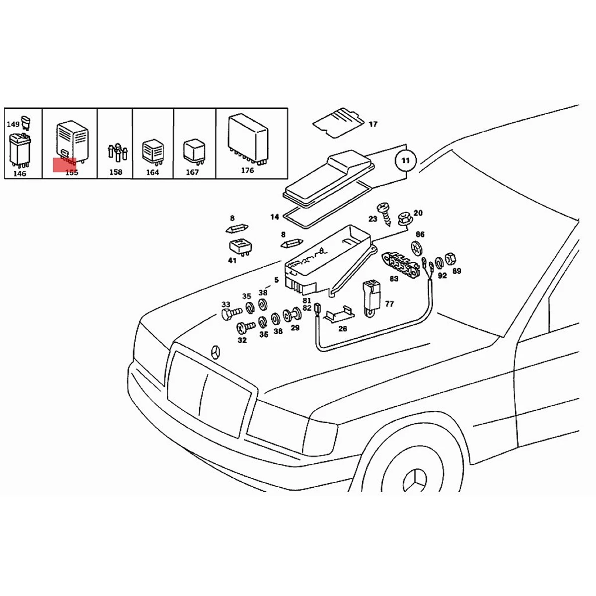 Mercedes Benz W126 W124 W201 Relais Krafstoffpumpe 0035452405