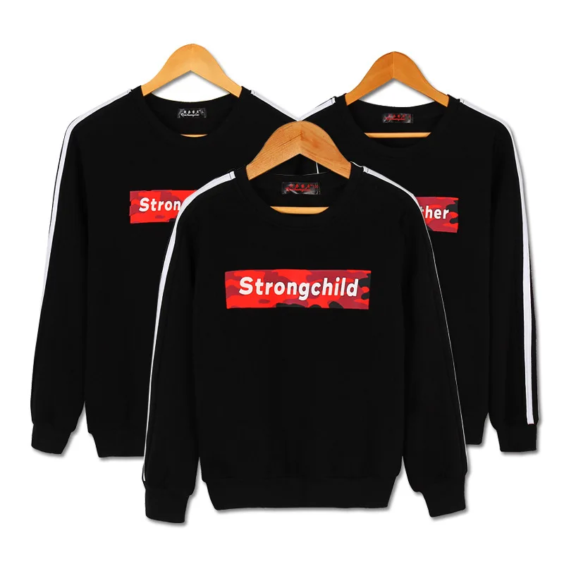 

2019 New Style Brand Parent-child Matching Outfit Spring And Autumn Hoodie Winter plus Velvet Sports Set