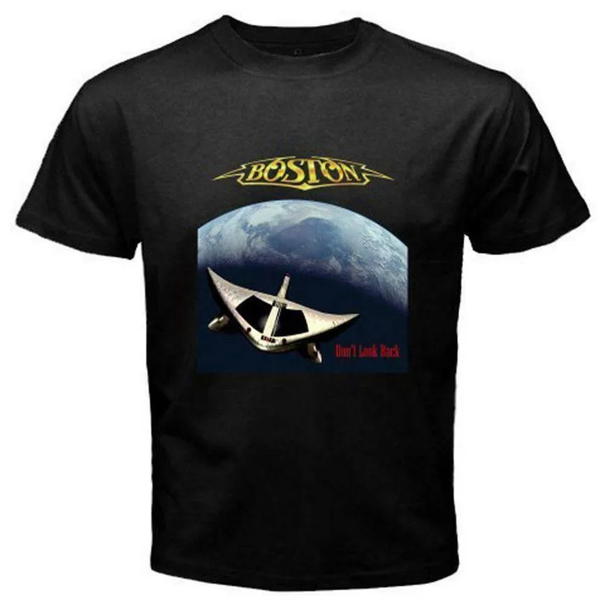 Boston Легенда рок-группы не смотрите назад Брэд делп Мужская Черная Футболка