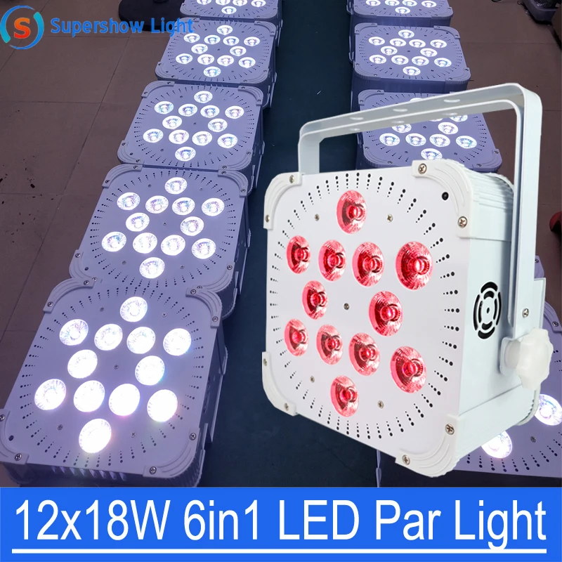12X18W Led Wireless Battery Par Light Con Telecomando Ir 6 In1 Rgbwa + Uplight Uv