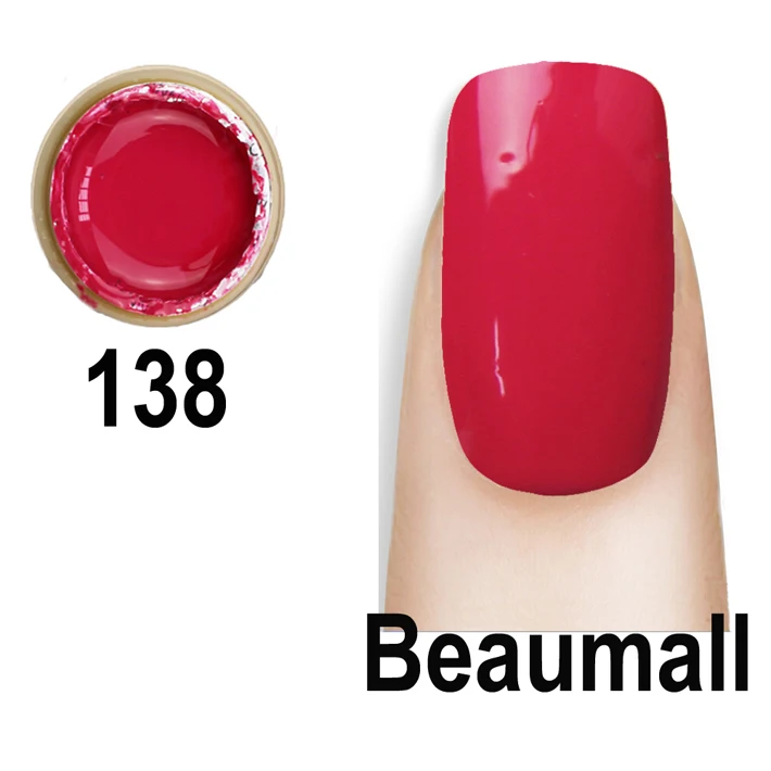 Beaumall окраска гелем цвета, 1 горшок 5 мл объем чистый твердый УФ-гель для ногтей советы блестящая Обложка Расширение Маникюр DIY - Color: 138