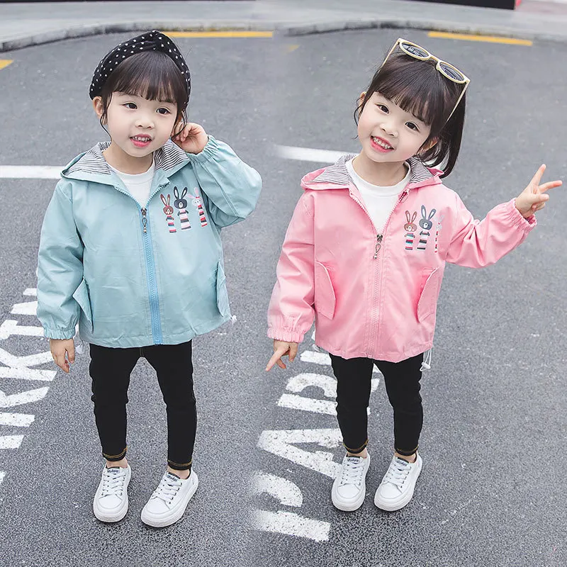 

CHILDREN'S Jacket 2019 Spring New Style Korean-style Fashion-Style Children Trench Coat Big Virgin Girls Hooded Tops