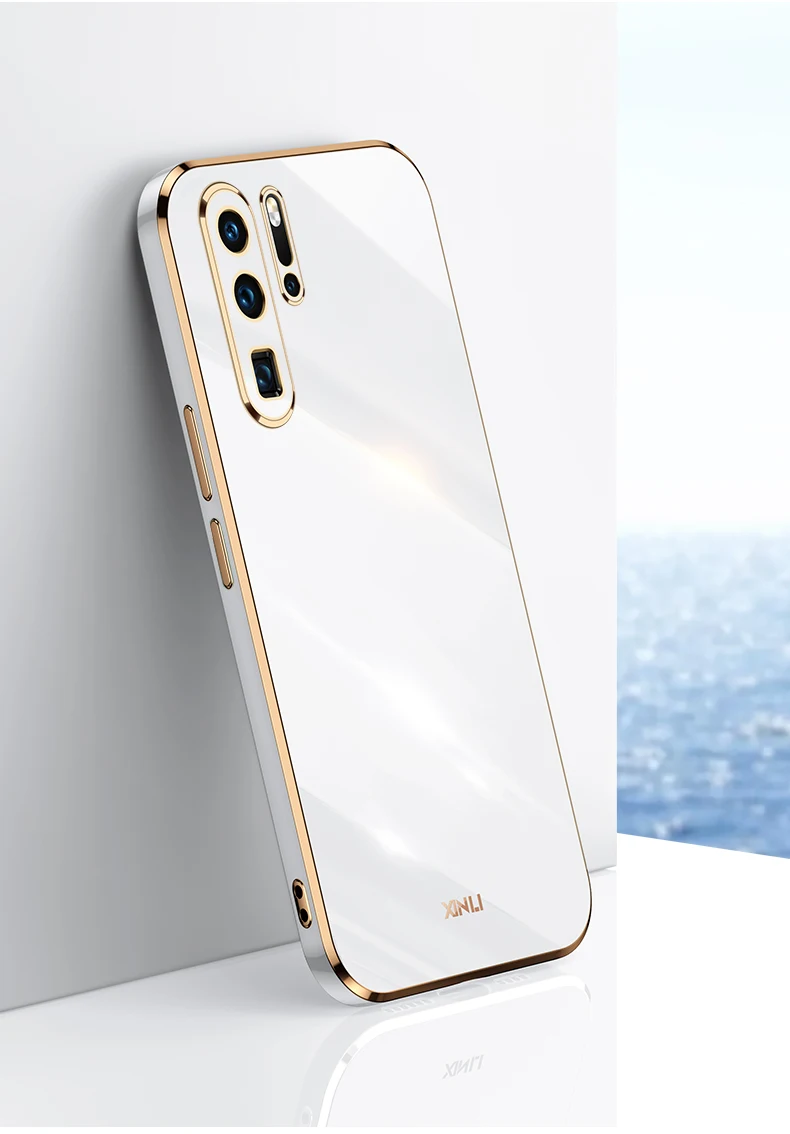 Luxuriöse quadratische Beschichtung aus weichem Silikon für Huawei P30 P50 P40 Pro Lite Mate 30 40 Pro Nova 8 SE, stoßfeste Candy-Abdeckung_voghion.com