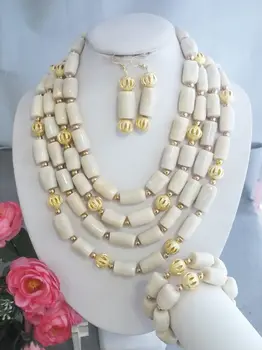 

2019-# Charming White Coral Beads Drum Beads Jewelry Necklace For WOmen