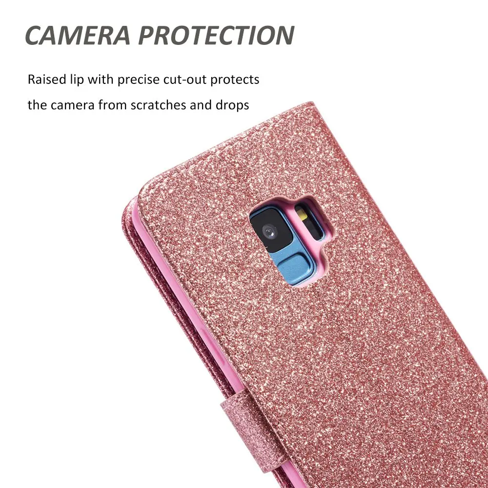 LLZ.COQUE блестящий кошелек бумажник флип чехол для Samsung Galaxy S8 S7 Edge A8 A5 A3 S9 Plus тонкий