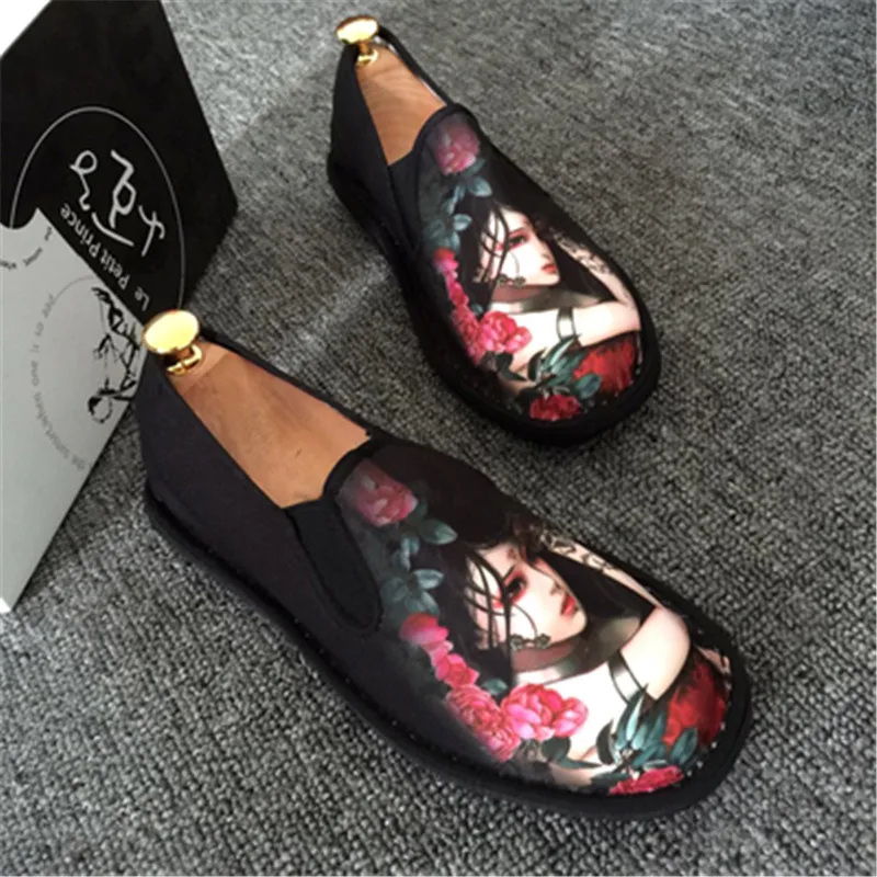

Spring Fashion Man Women Canvas Harajuku Flats Shoes Espadrilles Loafers Light Hard-Wearing 2019 Rubber Canvas Embroider Shoes