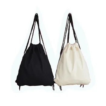 

35x40cm Custom Logo Canvas Drawstring Backpack Bag Wholesale