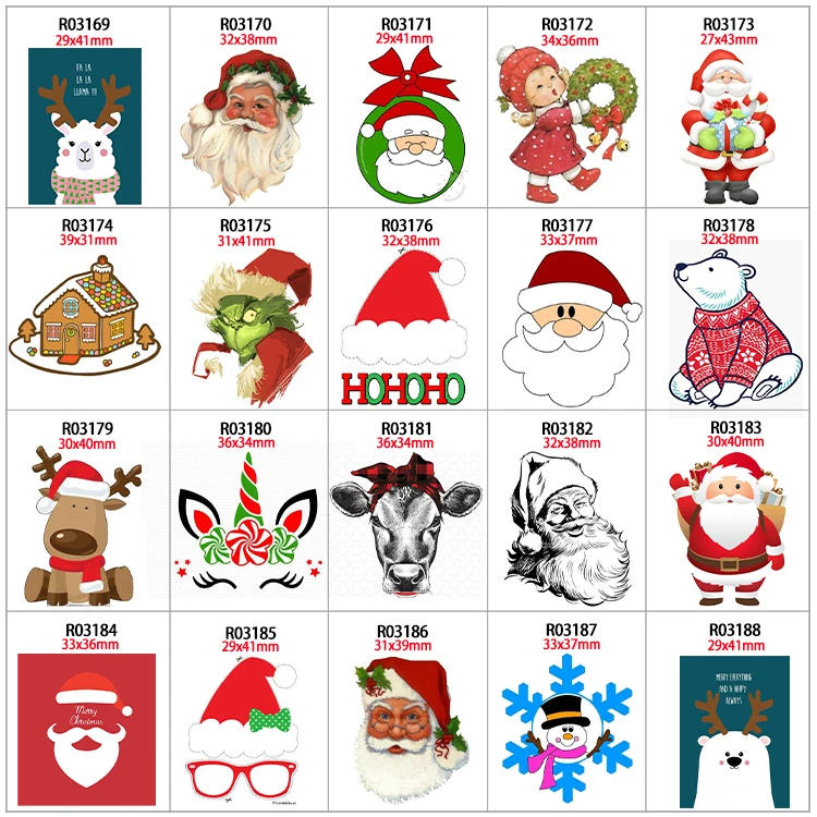

30pcs/lot Flat Back Planar Christmas Resins DIY Handmade Materials R0316 R0317 R0318