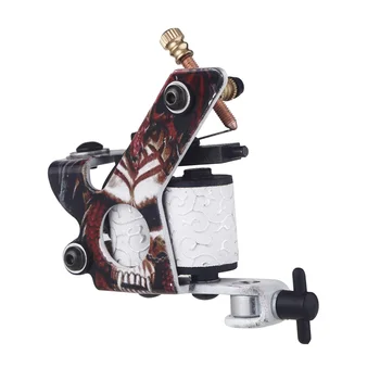 

New Pro Tattoo Machine Gun Shader Liner 10 Wrap Coils Free Spring Multicolour Senior Cast Iron