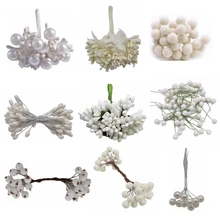 Свадебное украшение белый искусственный цветок вишня тычинки ягоды DIY цветок венок декоративный торт подарочная коробка Свадебный декор