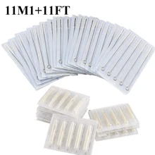(11M1+11FT)Tattoo Needles With Tubes Mixed 100PCS of 50PCS Sterile 11M1 Tattoo Needles 50PCS 11FT Disposable Tattoo Tips