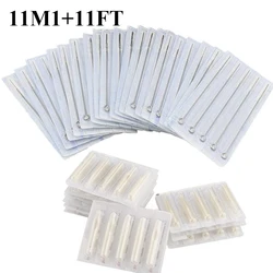(11M1+11FT)Tattoo Needles With Tubes Mixed 100PCS of 50PCS Sterile 11M1 Tattoo Needles 50PCS 11FT Disposable Tattoo Tips