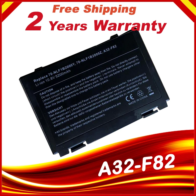 Аккумулятор для Asus K50IN F52 F82 F83S K40 K40E K50 K50I K50IJ K60IJ K61IC A32 бесплатная доставка|battery for