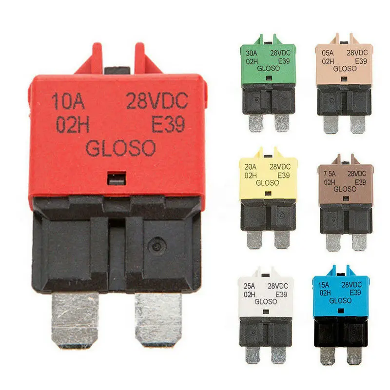 Circuit Breaker Blade Fuse Manual Reset DC12V/24V 5A 6A 7.5A 10A 15A 20A 25A 30A Resettable for RVs Boats ATC Breakers | Автомобили и