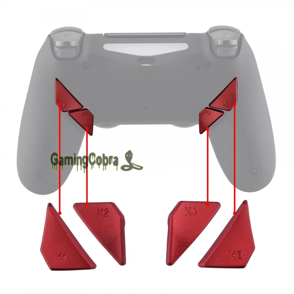 Ps4コントローラー用の赤い修理部品 改良されたバックボタン K1 K2 K3 K4パドル 交換部品 アクセサリー Aliexpress
