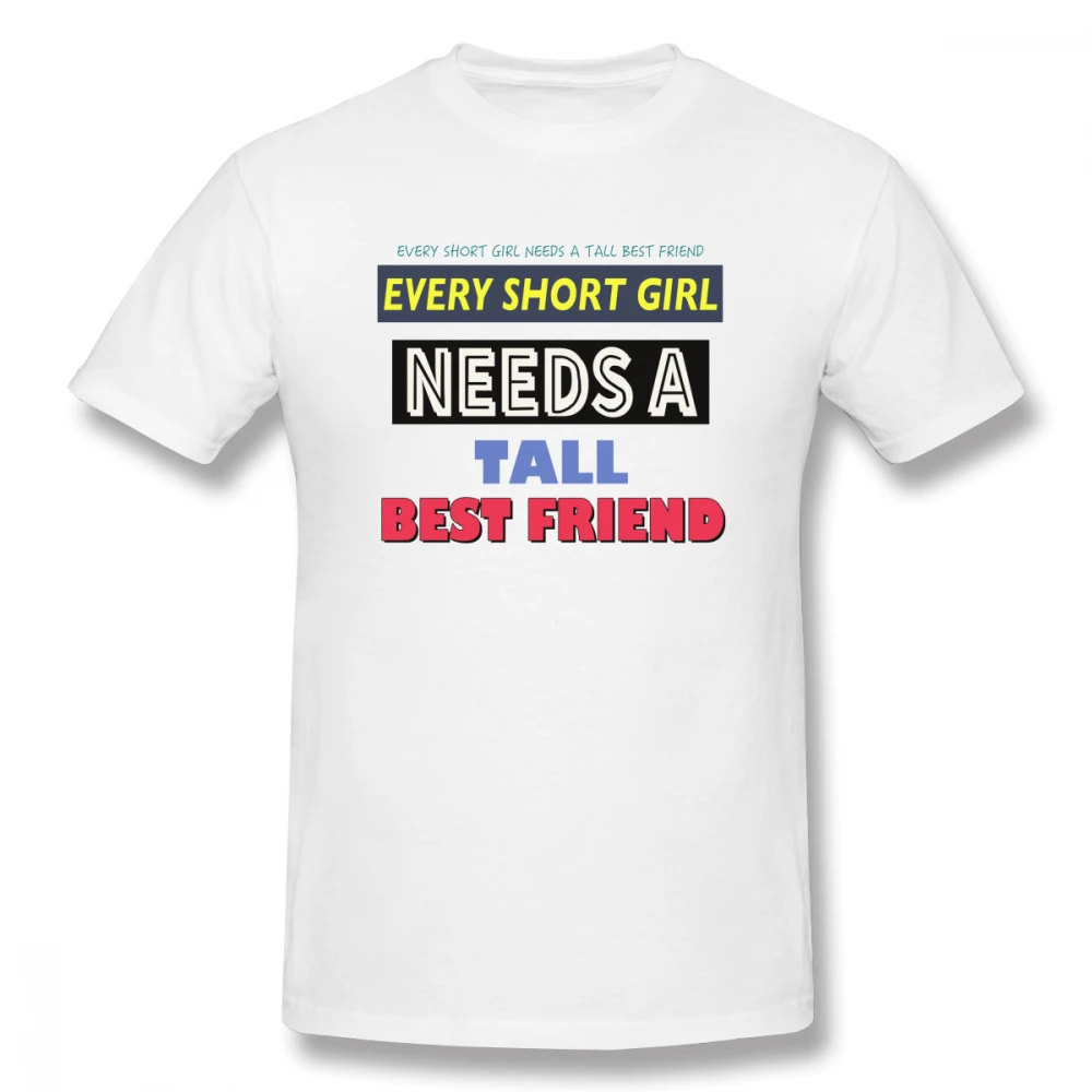 100% хлопок милые лучшие друзья высокие и короткие соответствующие печати повседневные мужские футболки с круглым вырезом Модные мужские