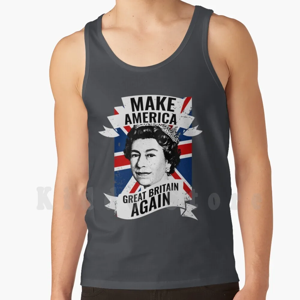 Make America Gran Bretagna Di Nuovo Canottiere Canottiera 100% Cotone British Brits Gran Bretagna Queen Elizabeth Queen God Salva La Regina