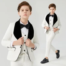 Boy Suits Formele Pk Voor Jongen Kostuum Jongens Wit Jcqurd Pk Bloem Jongens Formele Pk Kids Wedding Tuxedo|Blzers|  