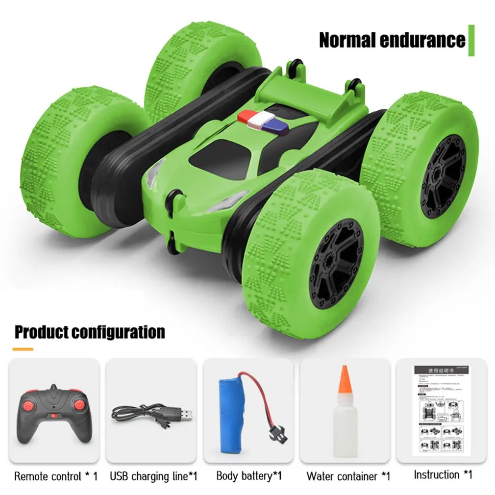 

Durable Practical Convenient Remote Control Car Double-sided Rotating Tumbling Bucket Electric Spray Remote Control Stunt Car