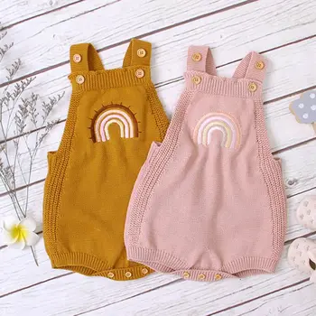 

Baby Sleeveless Knitted Rompers Bodysuits Autumn Newborn Boys Girls Jumpsuits Clothes 0-24Months Toddler Costumes