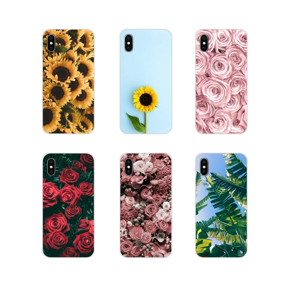 Для Huawei G7 G8 P8 P9 P10 P20 P30 Lite Mini Pro P Smart Plus 2017 2018 2019 розовый Подсолнух ладони листья