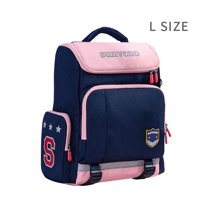 Sunveno детские школьные сумки рюкзак для подростков школьный рюкзак для девочек и мальчиков - Цвет: Navy Pink L  9-12 Y
