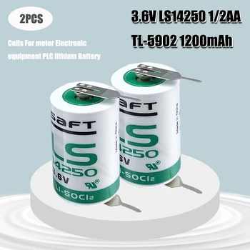 

2PCS ER14250 1/2AA 3.6V liSOCL2 lithium primary battery 14250 cell welding tabs replace for SAFT LS14250 gas water meters