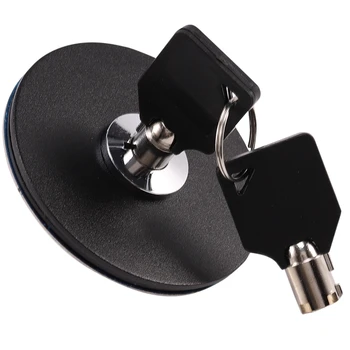 

Black Auto Round Aluminum Mount Bonnet Hood Lock Pins Kit Locks Cover with Key