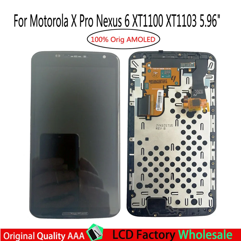 

100% teste AMOLED For Moto Google Nexus 6 LCD for XT1100 XT1103 Display LCD Screen Touch Digitizer Assembly For moto Nexus 6 lcd