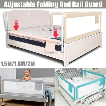 

2 Color 1.5/1.8/2M Newborn Baby Safety Fence Guard Adjustable Bed Rail Infant Bed Pocket Playpen Kids Bed Guardrail Crib Rail