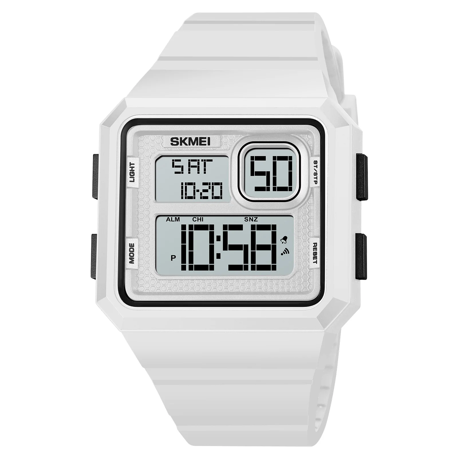 SKMEI New Fashion Simple Design Digital Watch For Men Waterproof 2Time Led Light Display Alarm Clock Electronic Countdown Watch 