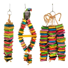Brinquedo para pássaros de papagaio, papelão de mascar para pássaros pequenos, brinquedos para grande porte e pequeno, acessórios de brinquedo