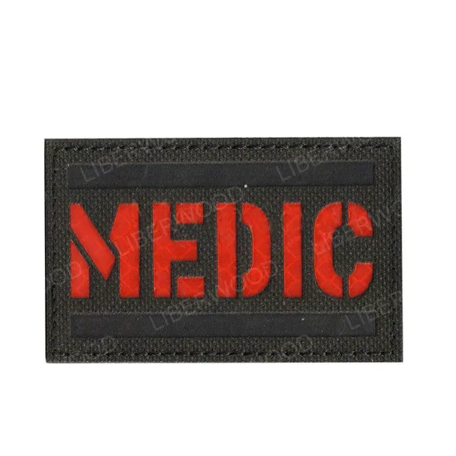 Резиновый 3D ПВХ медицинский фельдшер ЭМТ EMS мед тактический боевой патч черный OPS патч спасательный первый ответчик аппликация значок патч - Цвет: IR BLACK