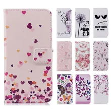 Кожаный чехол-книжка с откидной крышкой s для huawei Honor 8 Lite, чехол-кошелек с принтом бабочки и цветов для huawei P10 Lite P9 P8 Lite чехол