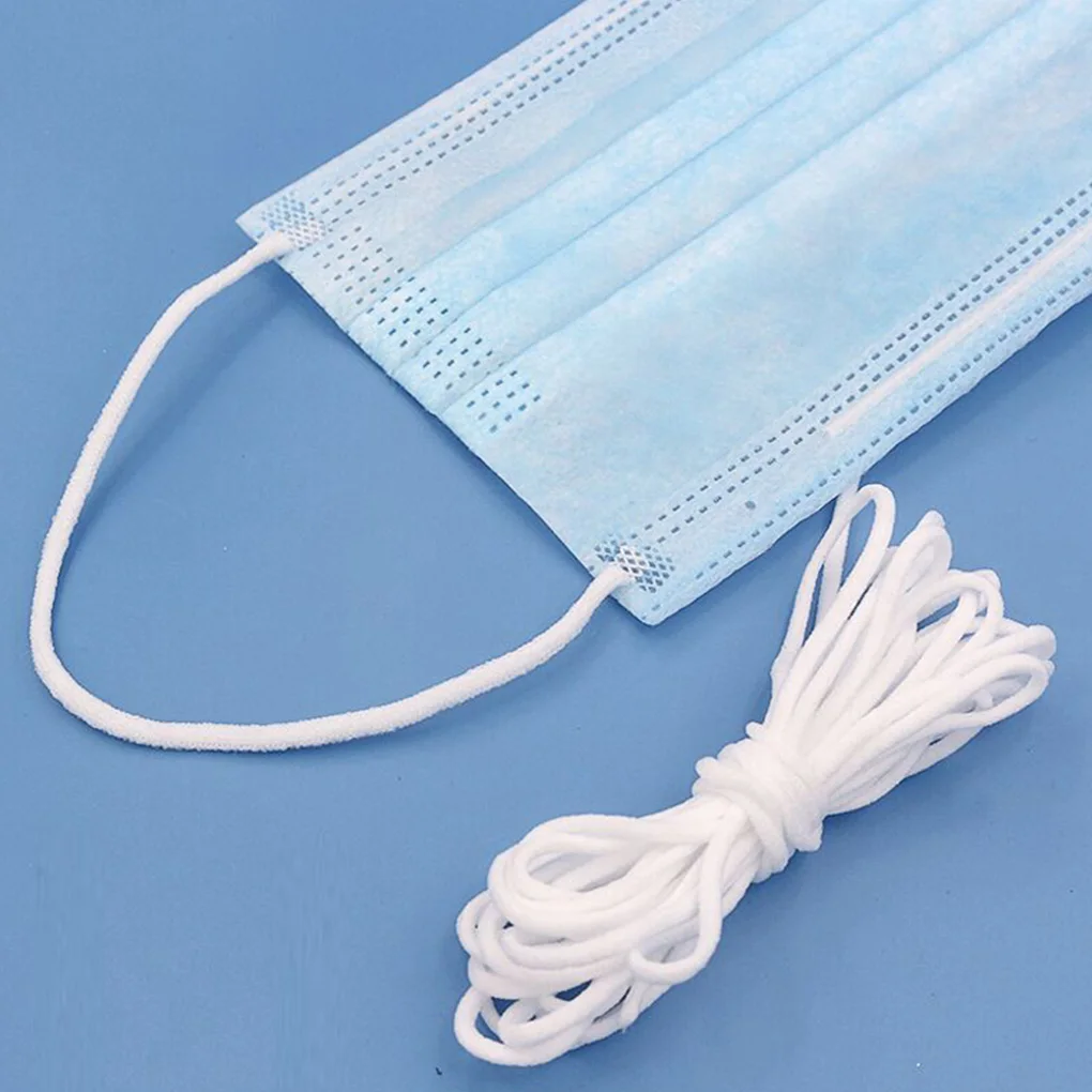 Disposable Face Mask DIY Elastic Ear Rope Belt Lace Hair Band Neckline Sleeves Elastic Cord 10/20/50m