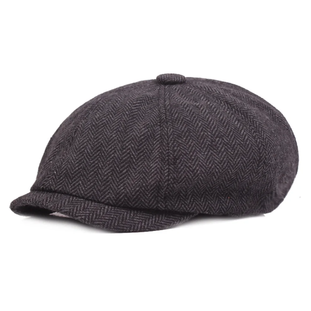Темно-серый Octagonal Beret Adults Washable Twill Weaving Cotton Blend Men Cap Newsboy Ergonomic Design Painter Outdoor Adjustable Portable - Цвет: Темно-серый