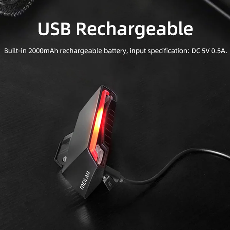 Беспроводной велосипедный светильник задний лазерный умный USB Перезаряжаемый