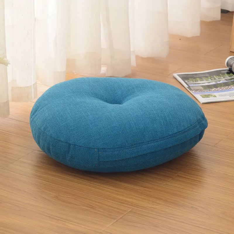 Simanfei напольная Подушка пуф футон татами диванная подушка для сидения круглая подушка для стула дорожная Подушка декоративная сидячая подушка - Цвет: Dark Blue