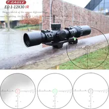 T-EAGLE 1-12X30 IR ED Riflescope тактический оптический прицел полный размер Mil-Dot красный зеленый illumilated сетка охотничий прицел