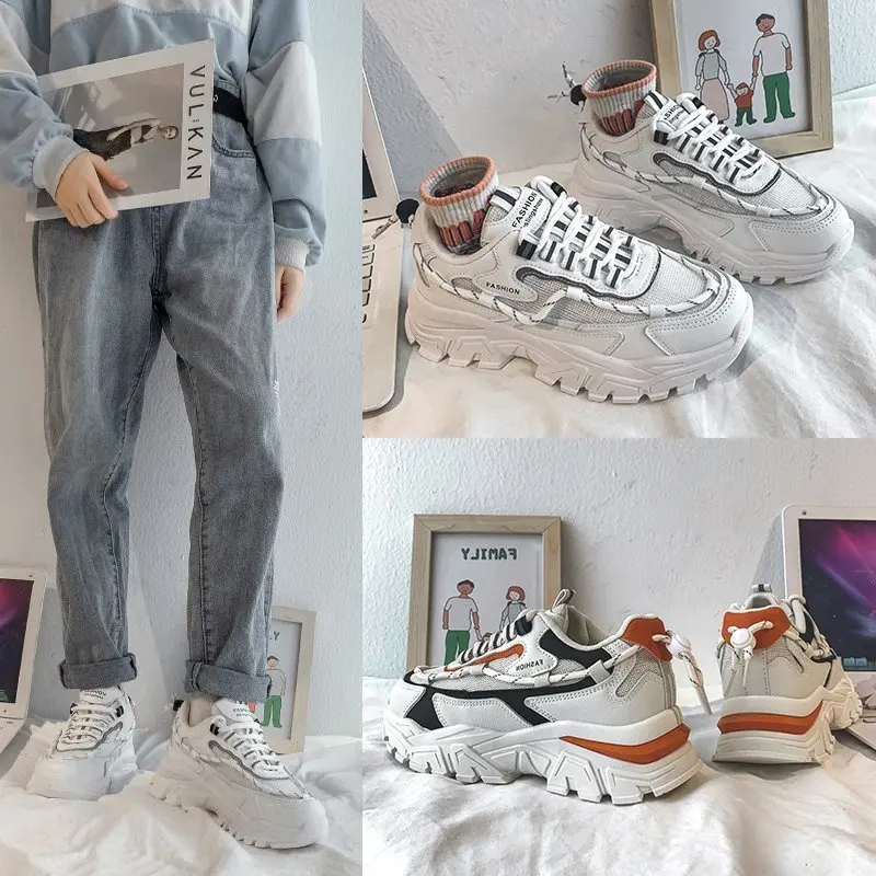 

Spring and Autumn 2020 new platform Daddy shoes ladies matching color leisure sports shoes breathable running shoes X504