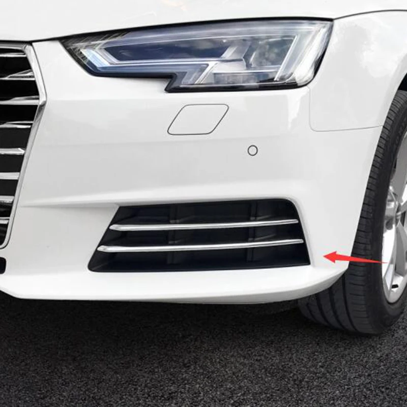 4 шт. хромированные накладки на передние противотуманные фары для Audi A4 b9 2016 2017