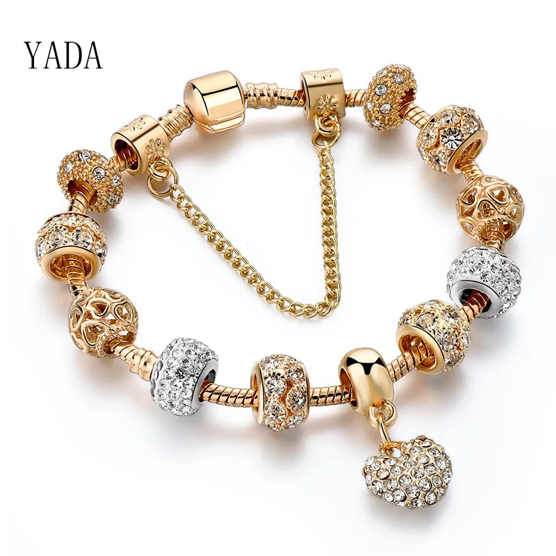 YADA Gifts INS модные золотые браслеты в форме сердца и для женщин горячая цепочка
