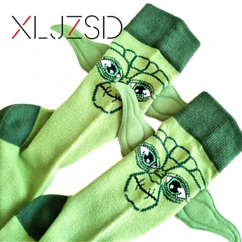 

New Arrival Man Socks Star Wars Character Cotton Socks Yoda Grandmaster Seam Male Socks Funny Ears 3D Cartoon Socks Meias Hemp