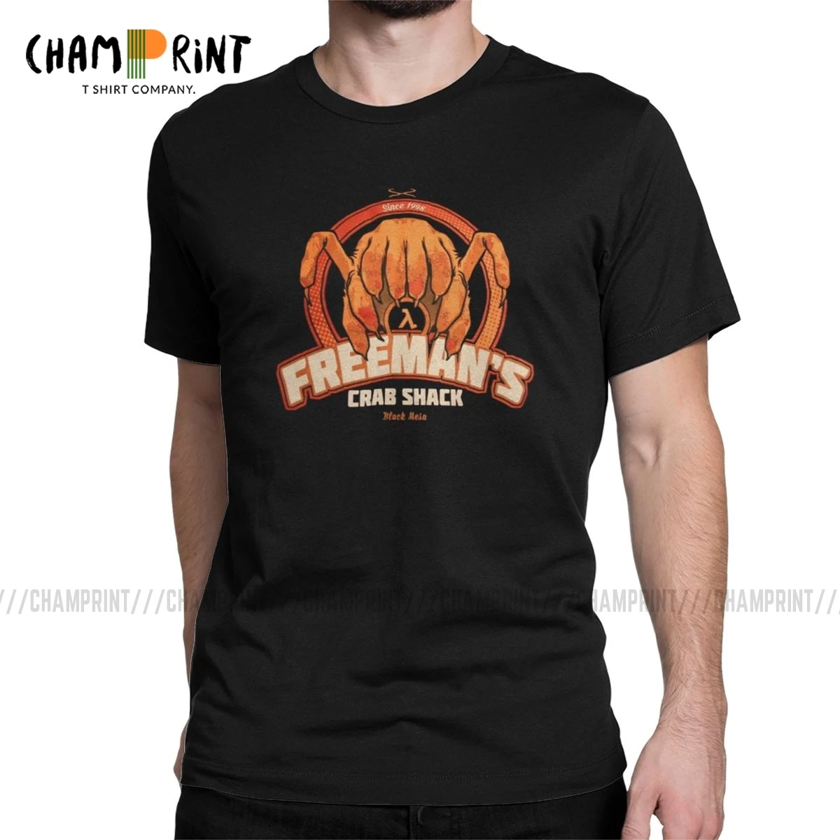 Freeman's Crab Shack Футболка мужская из чистого хлопка винтажные футболки с круглым