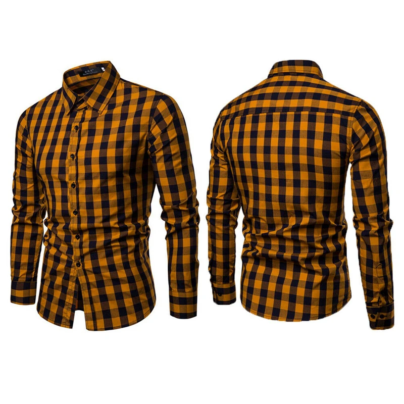 Classic Casual Men's Button Down Slim Fit Long Sleeved Dress Business Shirts Tops Modern S-2XL Slim Plaid Blouse Musle Shape Classic Casual Men's Button Down Slim Fit Long Sleeved Dress Business Shirts Tops Modern S-2XL Slim Plaid Blouse Musle Shape