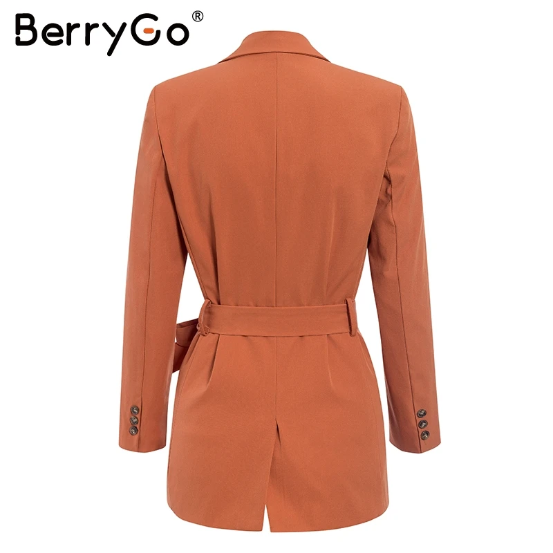 BerryGo модный офисный женский Блейзер Костюмы осенне-зимняя уличная мода Женские рабочие костюмы платье на шнуровке с пуговицами Женский блейзер брюки комплект