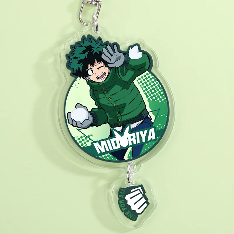 2Pcs Anime Boku no My Hero Academia Midoriya Izuku Bakugou Katsuki Cosplay Acrylic Figure Model Keychain Pendant Keyring Gift