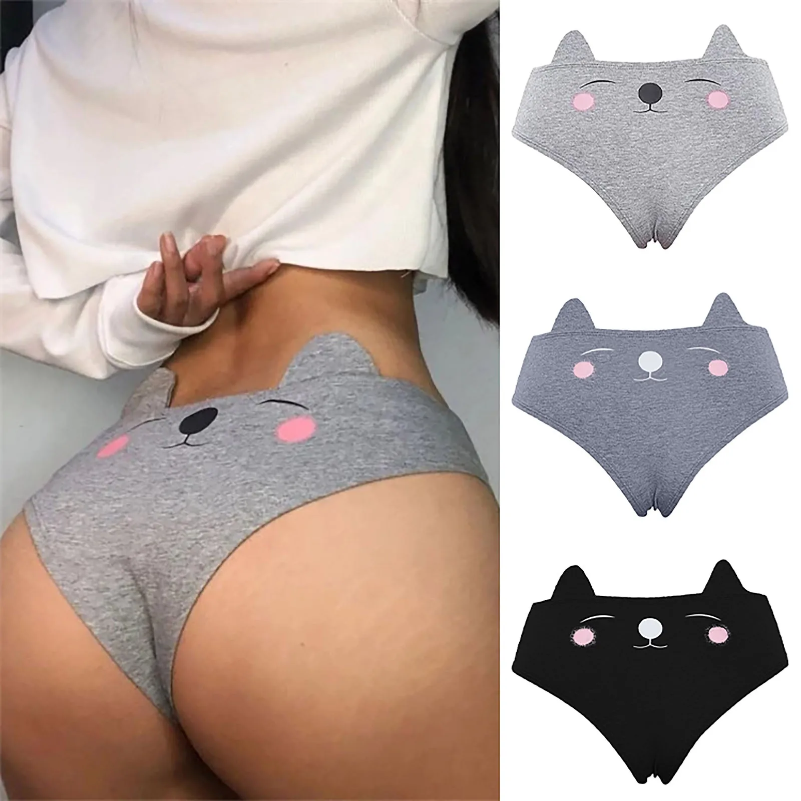 Women's Fashion Casual Cartoon Print Breathability Mid Waist Sexy Slim Girl Shorts Thin Summer Plus Size Under Short Pants 1